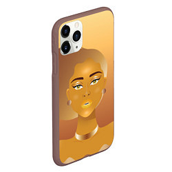 Чехол iPhone 11 Pro матовый Golden girl, цвет: 3D-коричневый — фото 2