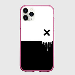 Чехол iPhone 11 Pro матовый Черно-белый X