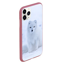 Чехол iPhone 11 Pro матовый Белоснежный Песец, цвет: 3D-малиновый — фото 2