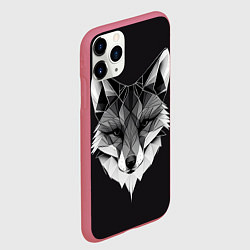 Чехол iPhone 11 Pro матовый Lowpoly fox, цвет: 3D-малиновый — фото 2