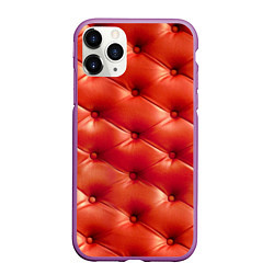 Чехол iPhone 11 Pro матовый Quilted furniture leather, цвет: 3D-фиолетовый