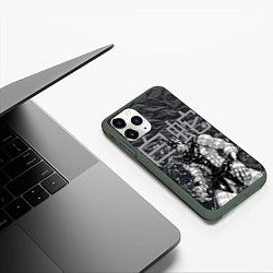 Чехол iPhone 11 Pro матовый Whitesnake - stand of Enrico Pucci - Jojo, цвет: 3D-темно-зеленый — фото 2