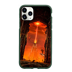 Чехол iPhone 11 Pro матовый Doom врата ада, цвет: 3D-темно-зеленый