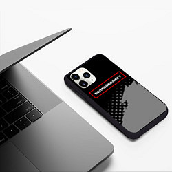 Чехол iPhone 11 Pro матовый Воллейболист - в красной рамке на темном, цвет: 3D-черный — фото 2