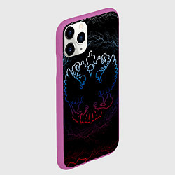 Чехол iPhone 11 Pro матовый Герб России - молнии, цвет: 3D-фиолетовый — фото 2