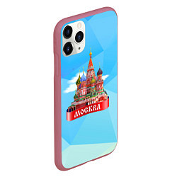 Чехол iPhone 11 Pro матовый Россия Москва, цвет: 3D-малиновый — фото 2