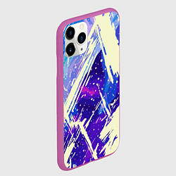 Чехол iPhone 11 Pro матовый Синие и фиолетовые мазки краски, цвет: 3D-фиолетовый — фото 2