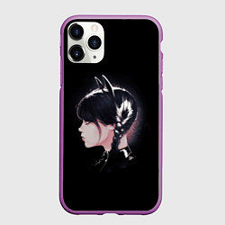 Чехол iPhone 11 Pro матовый Wednesday black kitty