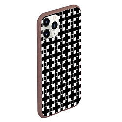 Чехол iPhone 11 Pro матовый Черно-белая геометрия, цвет: 3D-коричневый — фото 2