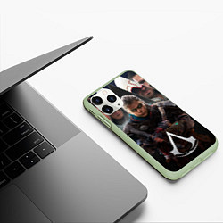 Чехол iPhone 11 Pro матовый Assassins Creed Eivor, цвет: 3D-салатовый — фото 2