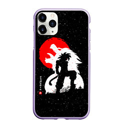 Чехол iPhone 11 Pro матовый Dragon Ball красная луна и Гоку