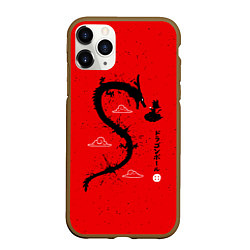 Чехол iPhone 11 Pro матовый Dragon Ball Гоку и дракон