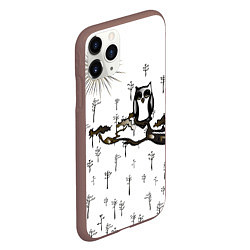 Чехол iPhone 11 Pro матовый Сова в снежном лесу, цвет: 3D-коричневый — фото 2