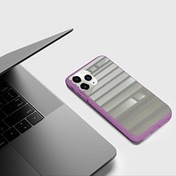 Чехол iPhone 11 Pro матовый Серый паттерн из различных блоков, цвет: 3D-фиолетовый — фото 2