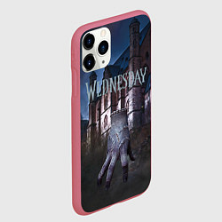 Чехол iPhone 11 Pro матовый Уэнсдей Аддамс, вещь, цвет: 3D-малиновый — фото 2