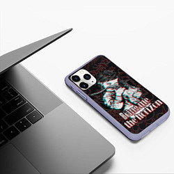 Чехол iPhone 11 Pro матовый Bring me the horizon девочка с черепом, цвет: 3D-светло-сиреневый — фото 2
