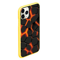Чехол iPhone 11 Pro матовый Разлив лавы, цвет: 3D-желтый — фото 2
