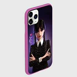 Чехол iPhone 11 Pro матовый Красивая Уэнсдэй, цвет: 3D-фиолетовый — фото 2