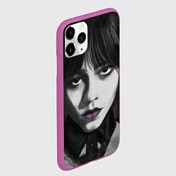 Чехол iPhone 11 Pro матовый Уэнсдэй: рисунок, цвет: 3D-фиолетовый — фото 2