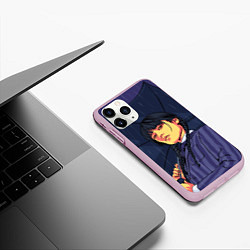 Чехол iPhone 11 Pro матовый Уэнсдэй с зонтом, цвет: 3D-розовый — фото 2