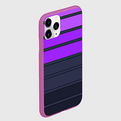 Чехол iPhone 11 Pro матовый Полосатый узор в серых и фиолетовых тонах, цвет: 3D-фиолетовый — фото 2