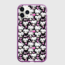 Чехол iPhone 11 Pro матовый Ахегао и сердечки