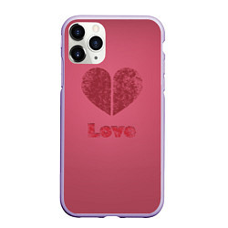 Чехол iPhone 11 Pro матовый Сердце с любовью гранж