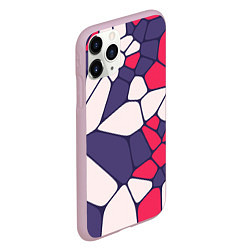 Чехол iPhone 11 Pro матовый Бело-фиолетово-красный паттерн из камней, цвет: 3D-розовый — фото 2