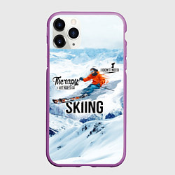 Чехол iPhone 11 Pro матовый Горные лыжи спуск