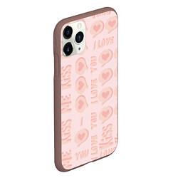 Чехол iPhone 11 Pro матовый Kiss me and I love you, цвет: 3D-коричневый — фото 2