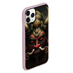 Чехол iPhone 11 Pro матовый Индейская страшная маска, цвет: 3D-розовый — фото 2