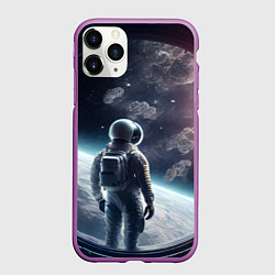 Чехол iPhone 11 Pro матовый Одиночество в космосе, цвет: 3D-фиолетовый