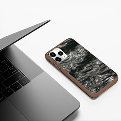 Чехол iPhone 11 Pro матовый Солнечный свет на текстуре воды, цвет: 3D-коричневый — фото 2