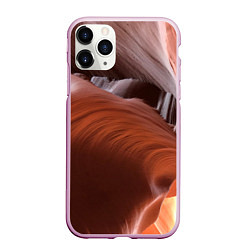 Чехол iPhone 11 Pro матовый Изогнутые натуральные стены цвета, цвет: 3D-розовый
