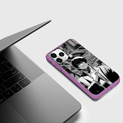 Чехол iPhone 11 Pro матовый Аки Хаякава - страницы манги, цвет: 3D-фиолетовый — фото 2