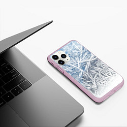 Чехол iPhone 11 Pro матовый Абстрактный ледяной паттерн, цвет: 3D-розовый — фото 2