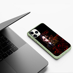 Чехол iPhone 11 Pro матовый Уэнсдей My Happy Face, цвет: 3D-салатовый — фото 2