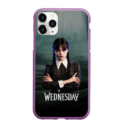 Чехол iPhone 11 Pro матовый Уэнсдэй пустой лес, цвет: 3D-фиолетовый