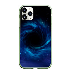 Чехол iPhone 11 Pro матовый Воронка в космосе, цвет: 3D-салатовый