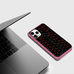 Чехол iPhone 11 Pro матовый Кольчуга HARD, цвет: 3D-малиновый — фото 2