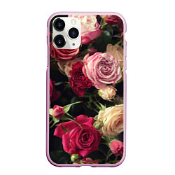 Чехол iPhone 11 Pro матовый Нежные кустовые розы, цвет: 3D-розовый