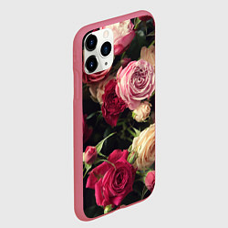 Чехол iPhone 11 Pro матовый Нежные кустовые розы, цвет: 3D-малиновый — фото 2