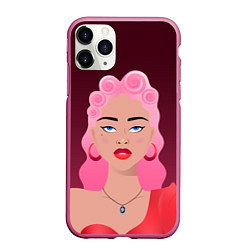 Чехол iPhone 11 Pro матовый Retro girl