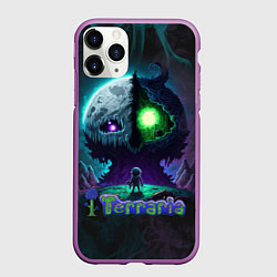 Чехол iPhone 11 Pro матовый Terraria monster, цвет: 3D-фиолетовый