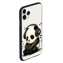 Чехол iPhone 11 Pro матовый Милая панда в наушниках, цвет: 3D-черный — фото 2
