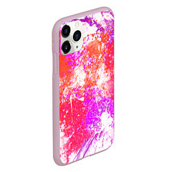 Чехол iPhone 11 Pro матовый Разбрызганная красная краска - светлый фон, цвет: 3D-розовый — фото 2