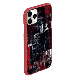 Чехол iPhone 11 Pro матовый Абстракт красный на чёрном, цвет: 3D-красный — фото 2