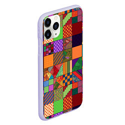 Чехол iPhone 11 Pro матовый Разноцветные лоскуты от нейросети, цвет: 3D-светло-сиреневый — фото 2