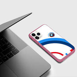 Чехол iPhone 11 Pro матовый M perfomance - bmw, цвет: 3D-малиновый — фото 2