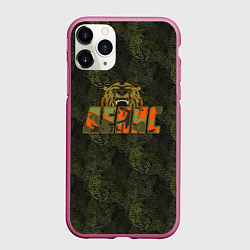 Чехол iPhone 11 Pro матовый Денис камуфляж, цвет: 3D-малиновый